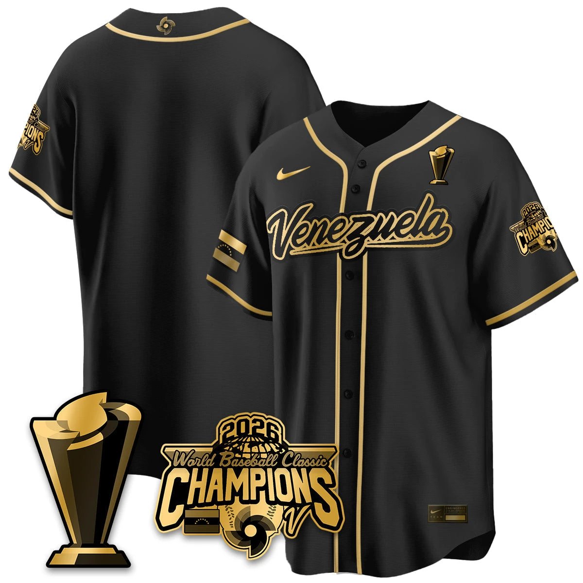 Venezuela Baseball 2026 World Baseball Classic Champions Limited Jersey V2 - All Stitched by Team Venezuela