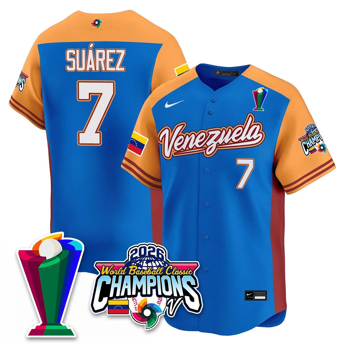 Venezuela Baseball 2026 World Baseball Classic Champions Limited Jersey V2 - All Stitched by Team Venezuela
