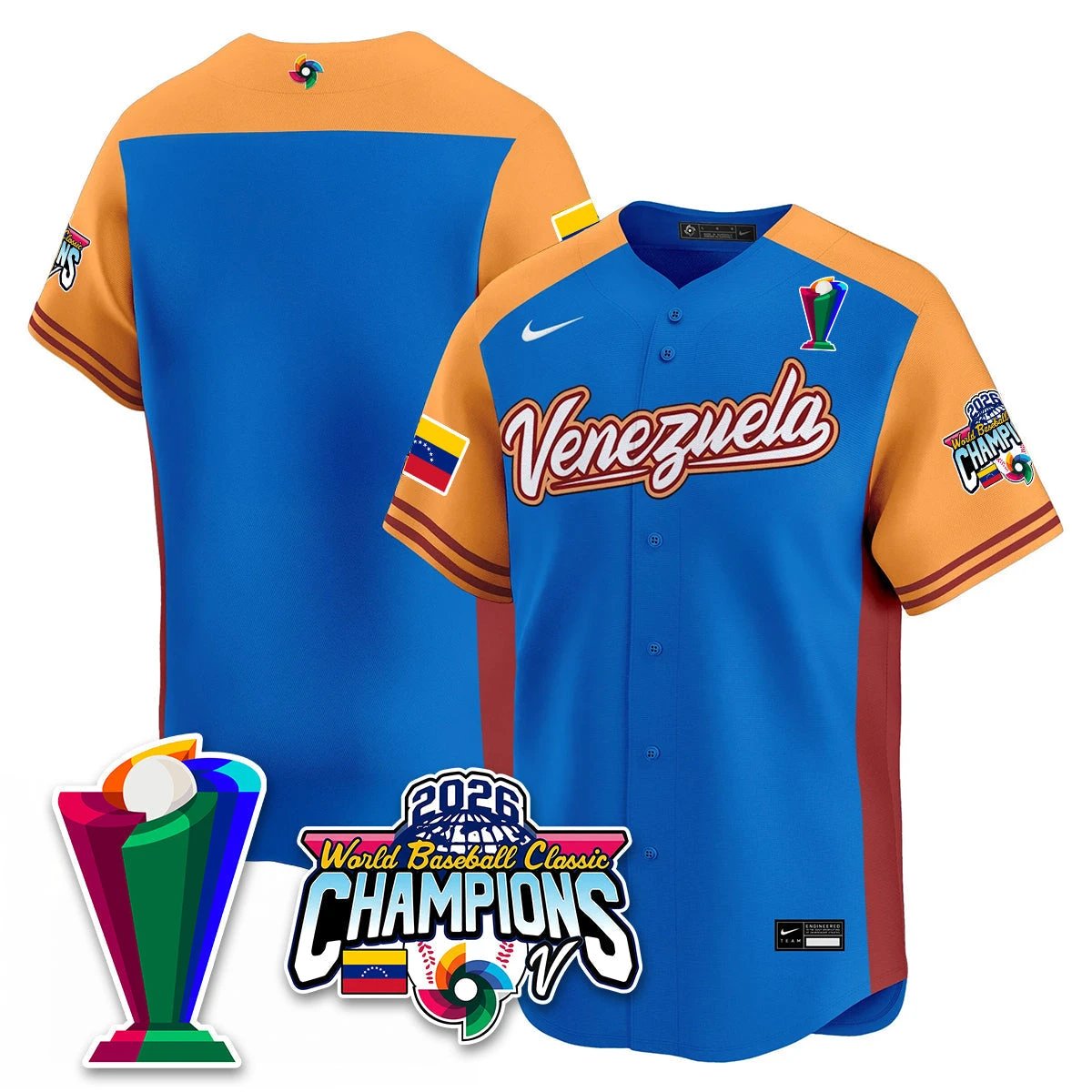 Venezuela Baseball 2026 World Baseball Classic Champions Limited Jersey V2 - All Stitched by Team Venezuela