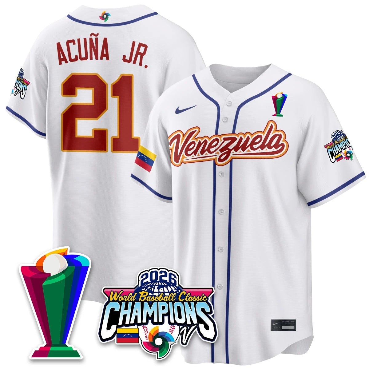 Venezuela Baseball 2026 World Baseball Classic Champions Limited Jersey V2 - All Stitched by Team Venezuela
