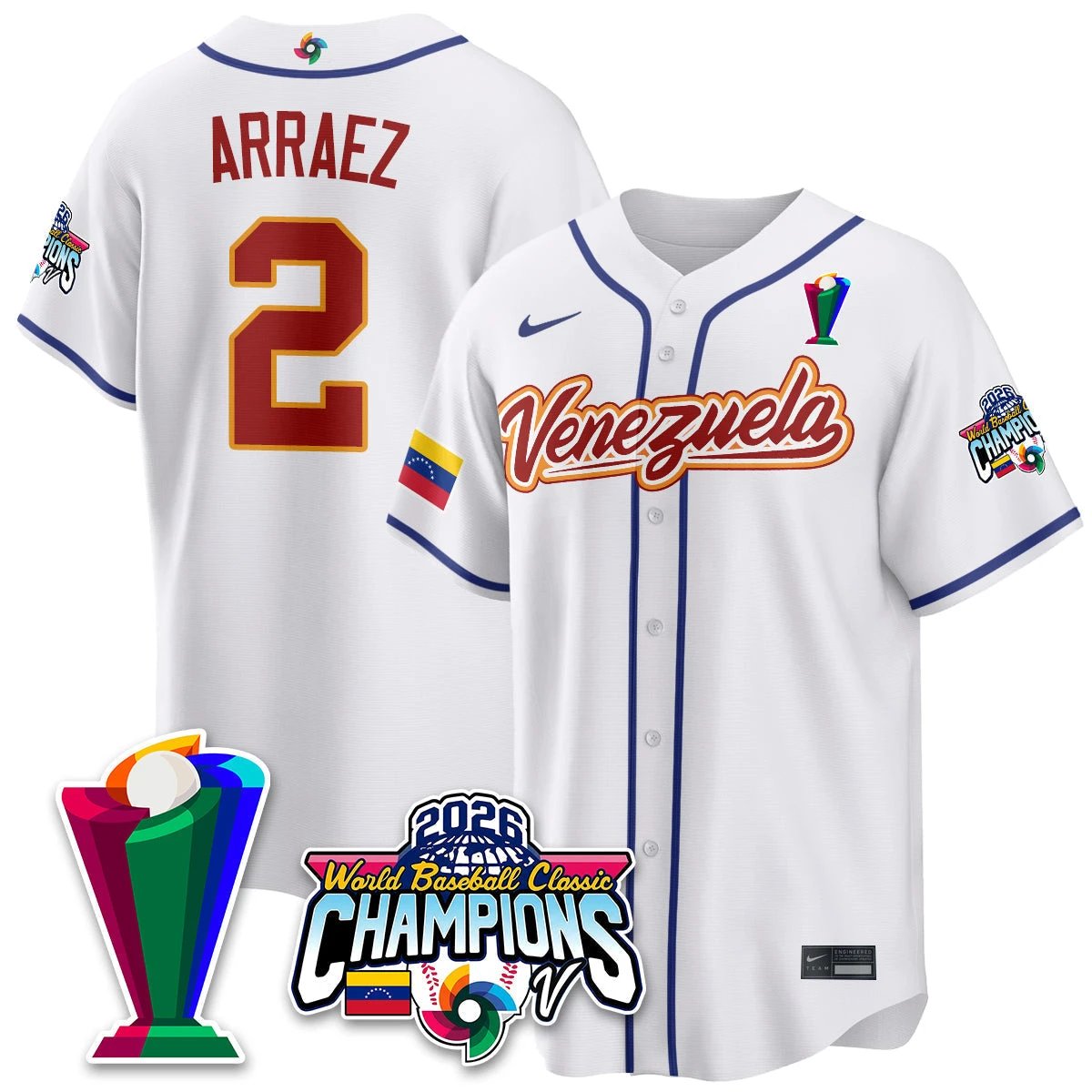 Venezuela Baseball 2026 World Baseball Classic Champions Limited Jersey V2 - All Stitched by Team Venezuela