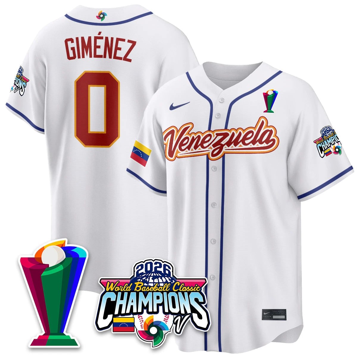 Venezuela Baseball 2026 World Baseball Classic Champions Limited Jersey V2 - All Stitched by Team Venezuela
