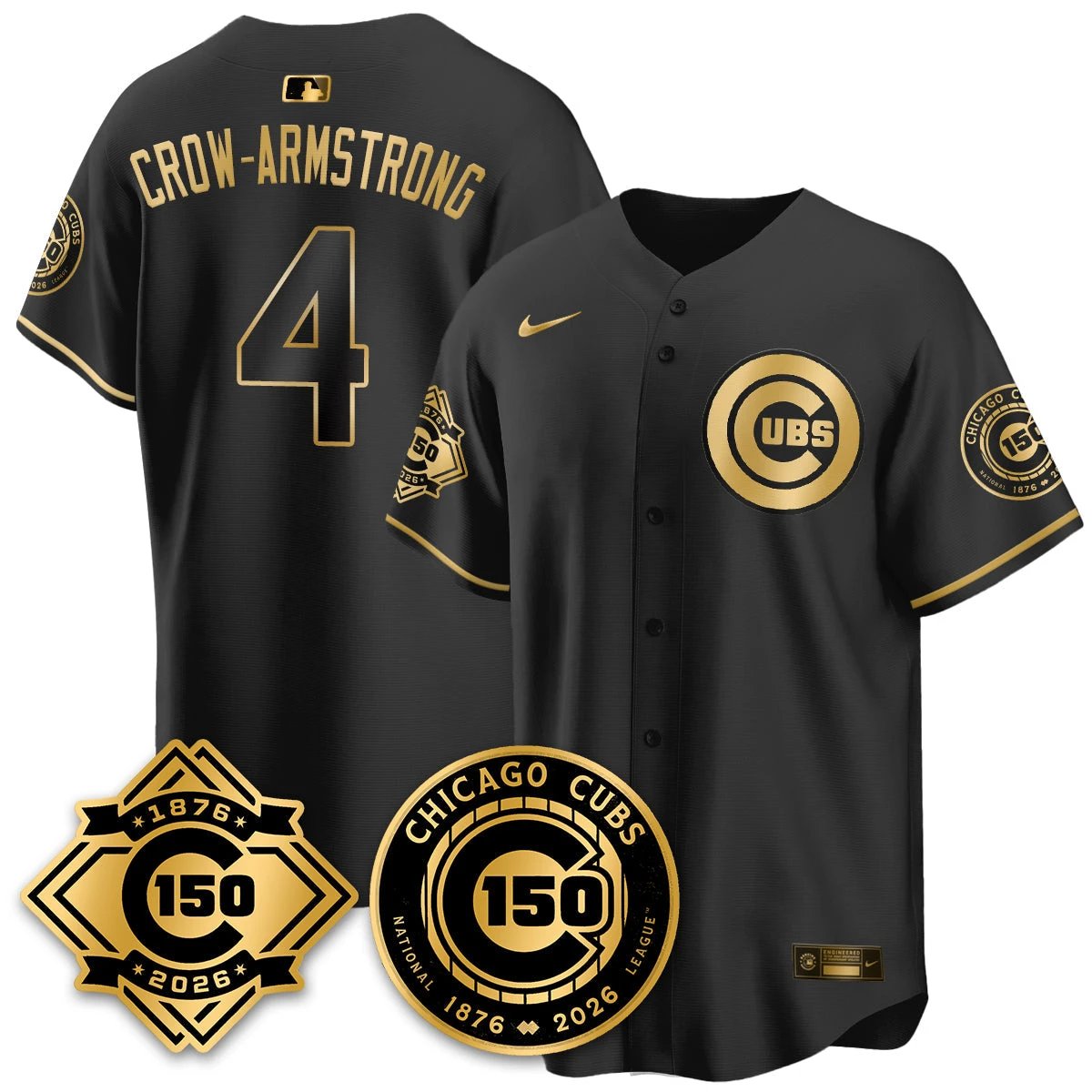 CHC Vapor Limited Gold Jersey - 150th Anniversary - All Stitched by Chicago Cubs
