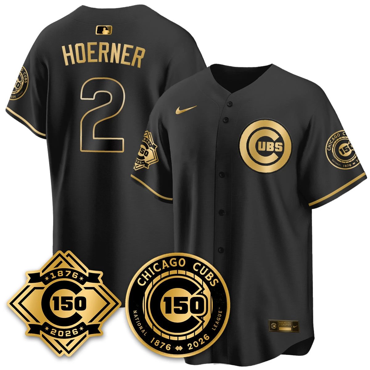 CHC Vapor Limited Gold Jersey - 150th Anniversary - All Stitched by Chicago Cubs