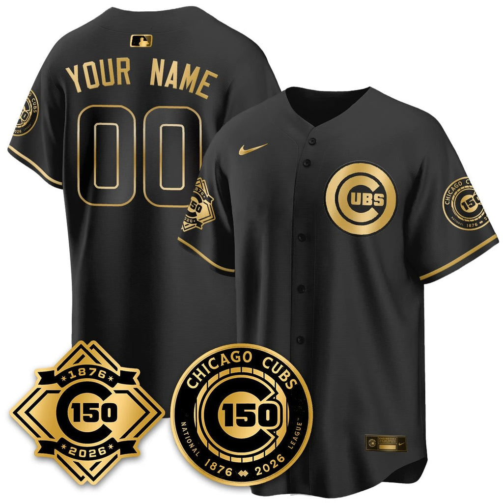 CHC Vapor Limited Gold Jersey - 150th Anniversary - All Stitched by Chicago Cubs