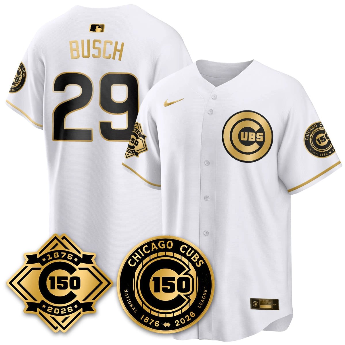 CHC Vapor Limited Gold Jersey - 150th Anniversary - All Stitched by Chicago Cubs