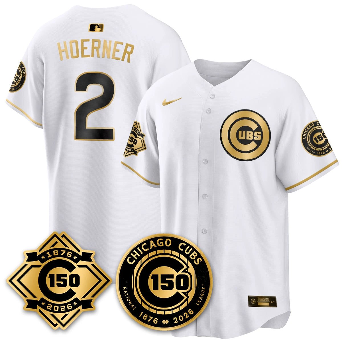 CHC Vapor Limited Gold Jersey - 150th Anniversary - All Stitched by Chicago Cubs
