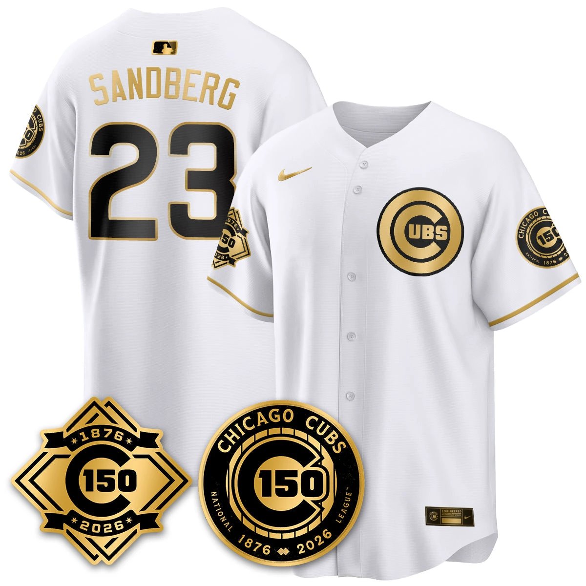 CHC Vapor Limited Gold Jersey - 150th Anniversary - All Stitched by Chicago Cubs