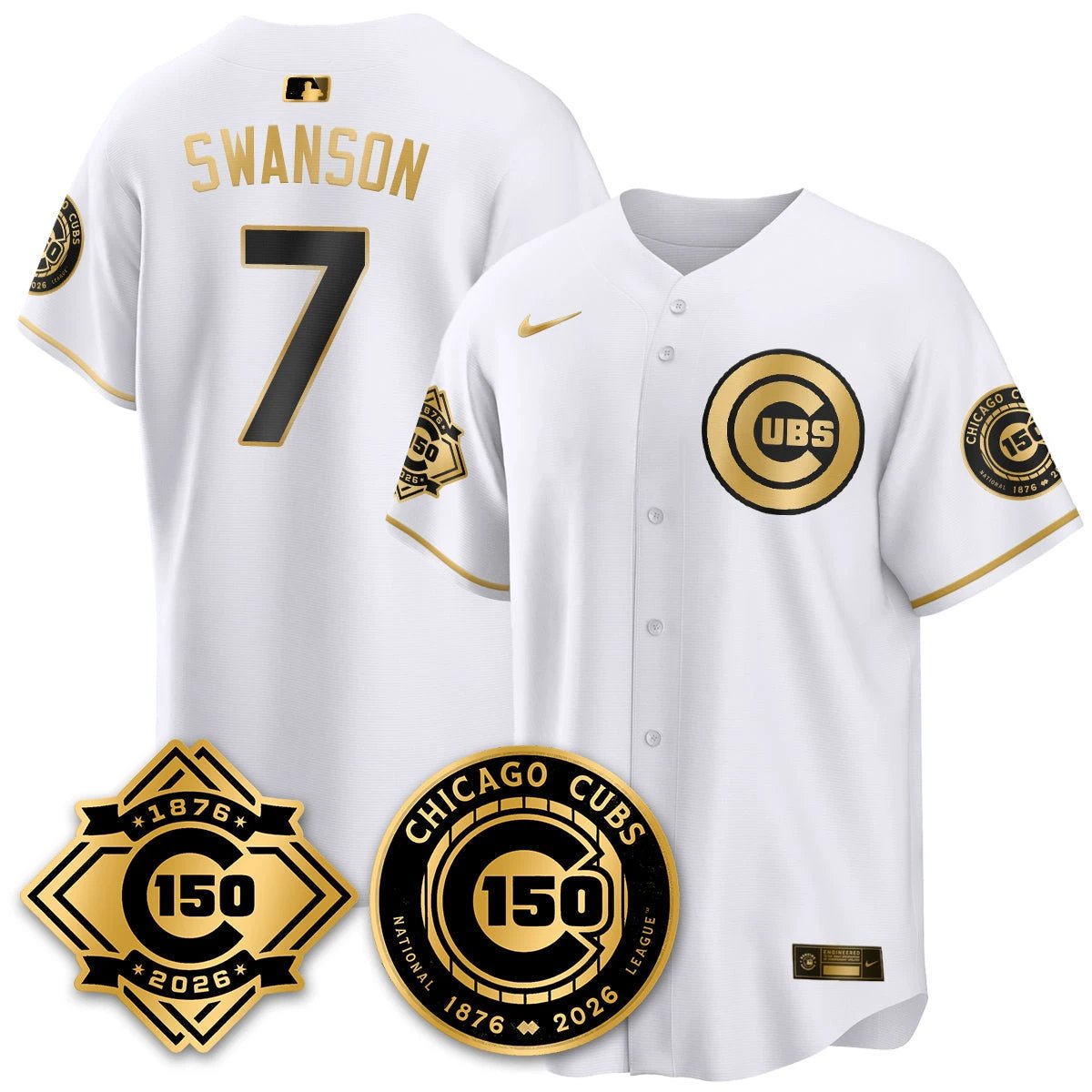 CHC Vapor Limited Gold Jersey - 150th Anniversary - All Stitched by Chicago Cubs