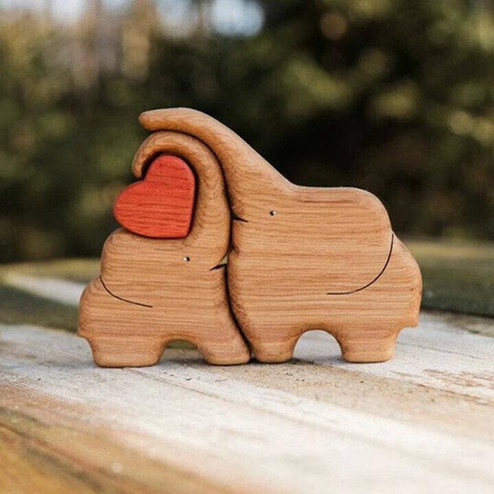 Decoration made of plush animals from hand-carved wood by Bowlift