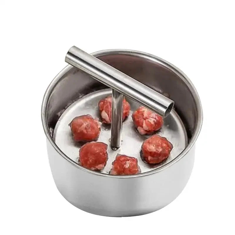 6/12 Hole Stainless Steel Hand Extruded Meatball Press Mold Maker by Bowlift