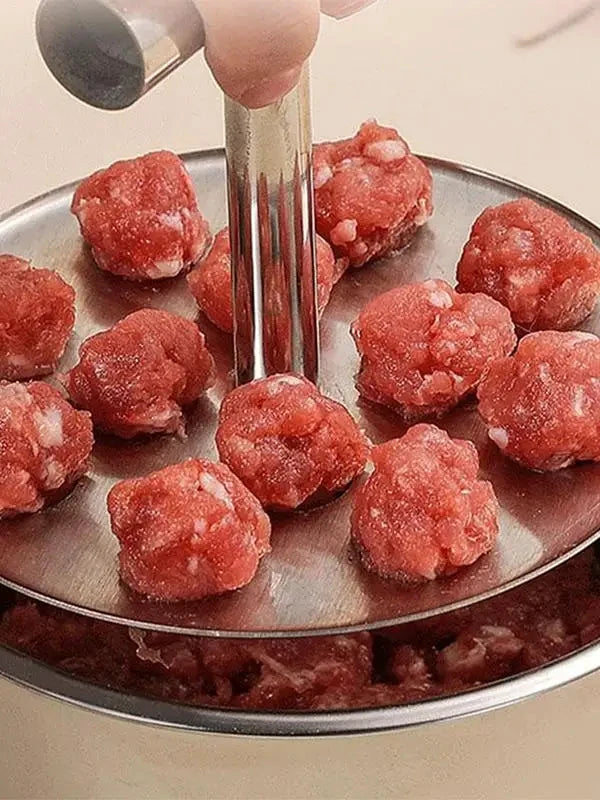 6/12 Hole Stainless Steel Hand Extruded Meatball Press Mold Maker by Bowlift