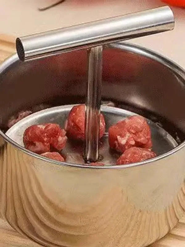 6/12 Hole Stainless Steel Hand Extruded Meatball Press Mold Maker by Bowlift