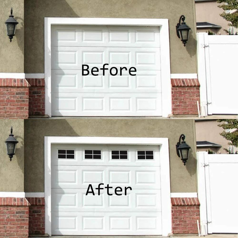 Homearda Magnetic Garage Door Windows Decorative | Black Window Decals for One Car Garage | Magnets Hardware Set Perfect Decoration & Easy Installation (16 Pack Window) by flagsshop