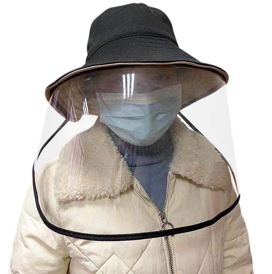 Protective Face Shield Fisherman Hat Anti-Spitting Splash Facial Cover Windproof Dustproof Safety Mask Anti Drool Saliva Respirator Isolation Mask Anti UV Sun Cap Lightweight Transparent Goggles by flagsshop