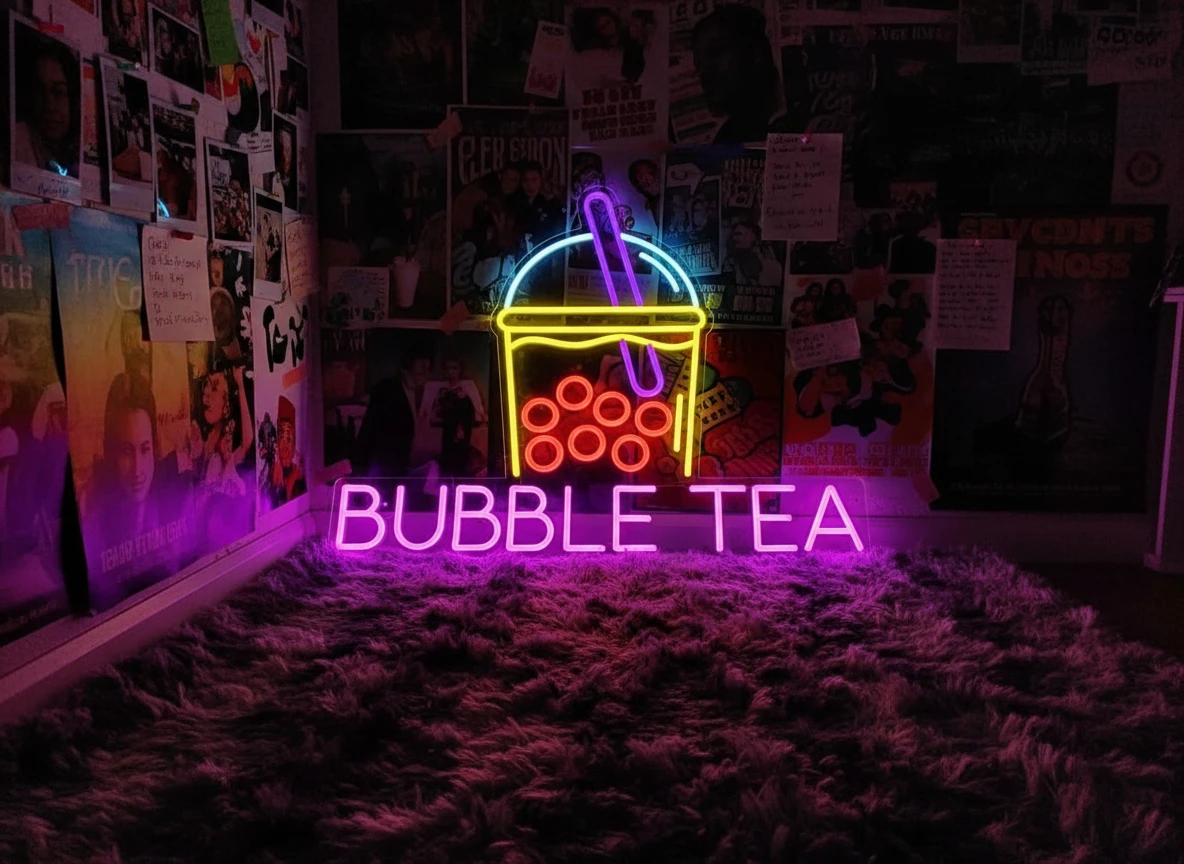 Bubble Tea Neon Sign for Wall Decor by Neonchics