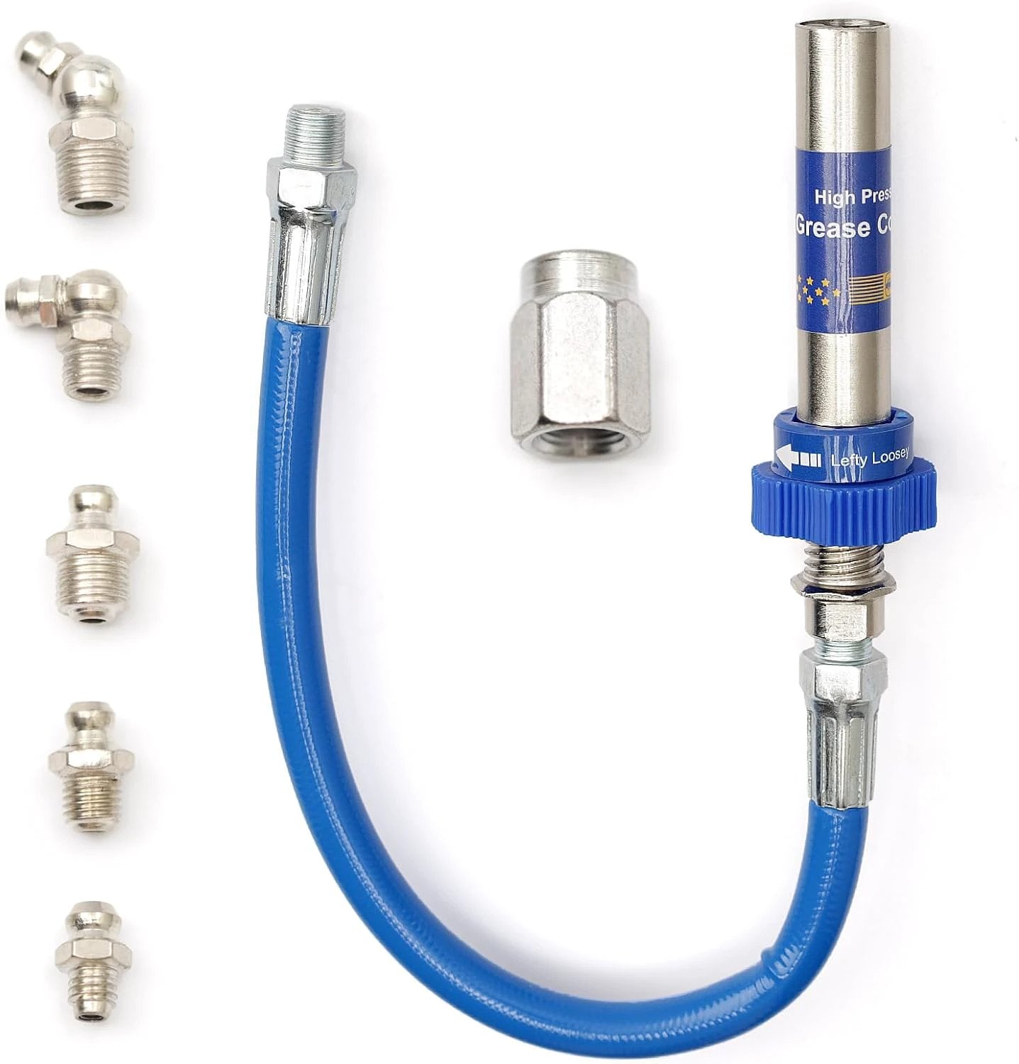 High-Pressure Grease Coupler - Heavy-Duty Fittings Adapter for Grease Guns, Fast Lock and Release Nozzles (Universal Fit) Bowlift by Bowlift