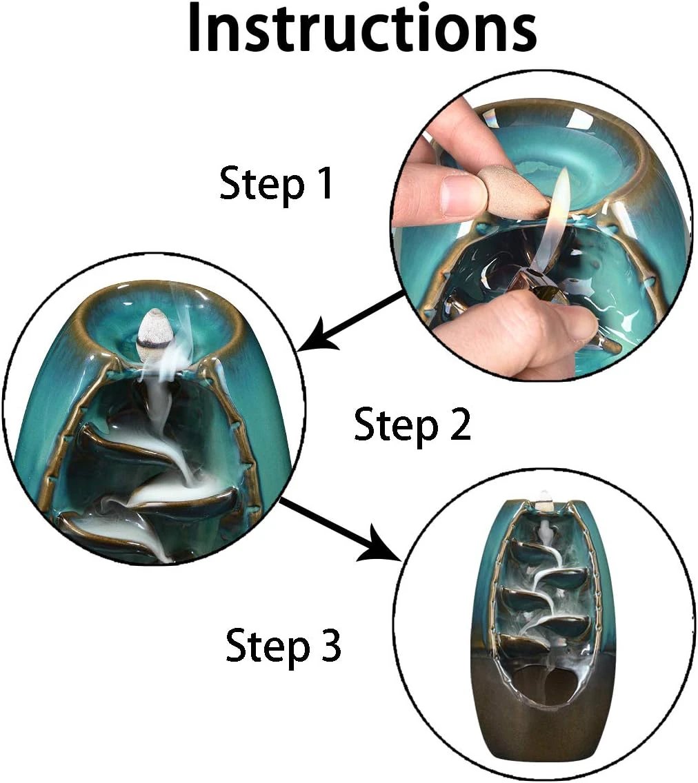 Mountain Incense Holder + FREE 7 Authentic Cones of Natural Fragrances Bowlift by Bowlift