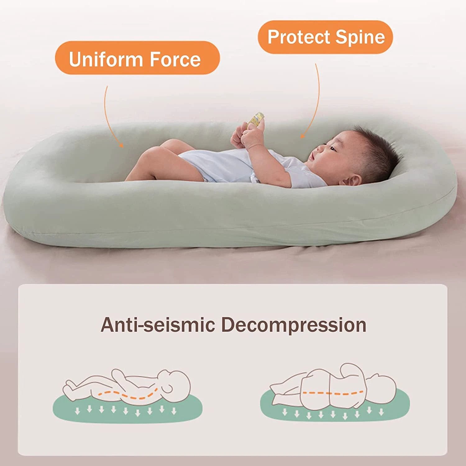 Newborn Baby Mattress Sleeping Nest Portable Baby Pillow Bed Removable Washable by BowLift