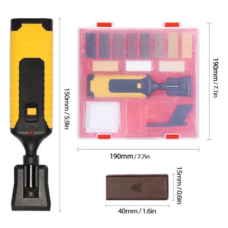 Wood Surface Repair Kit | 11 Wax Blocks & Heat Pen | Furniture, Floors & Cabinets by BowLift