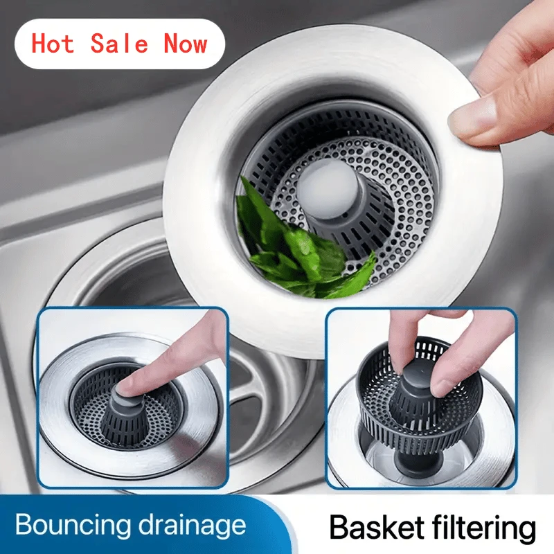 New Upgraded Sink Bounce Core Drain Strainer by BowLift
