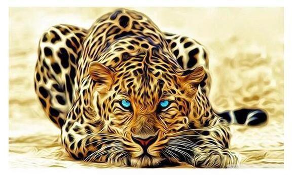 Leopard on the Prowl - GemPaint Kit by Bowlift