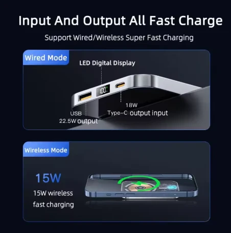 Transparent Magnetic Mini Wireless Power Bank by BowLift