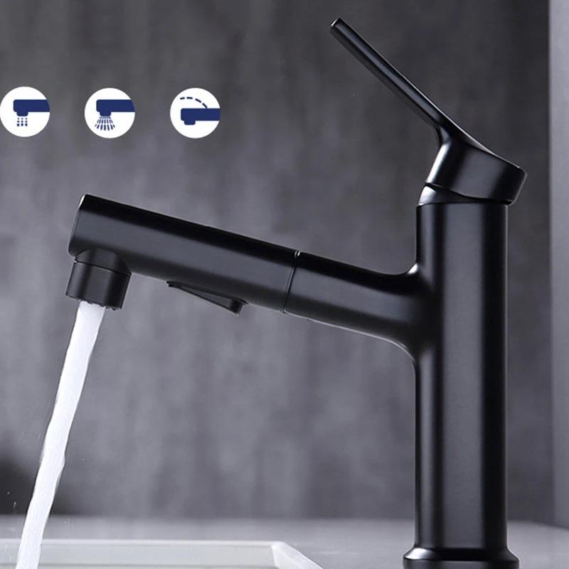 Round Vessel Sink Bathroom Faucet Simple Style Faucet with Brass Material by BowLift