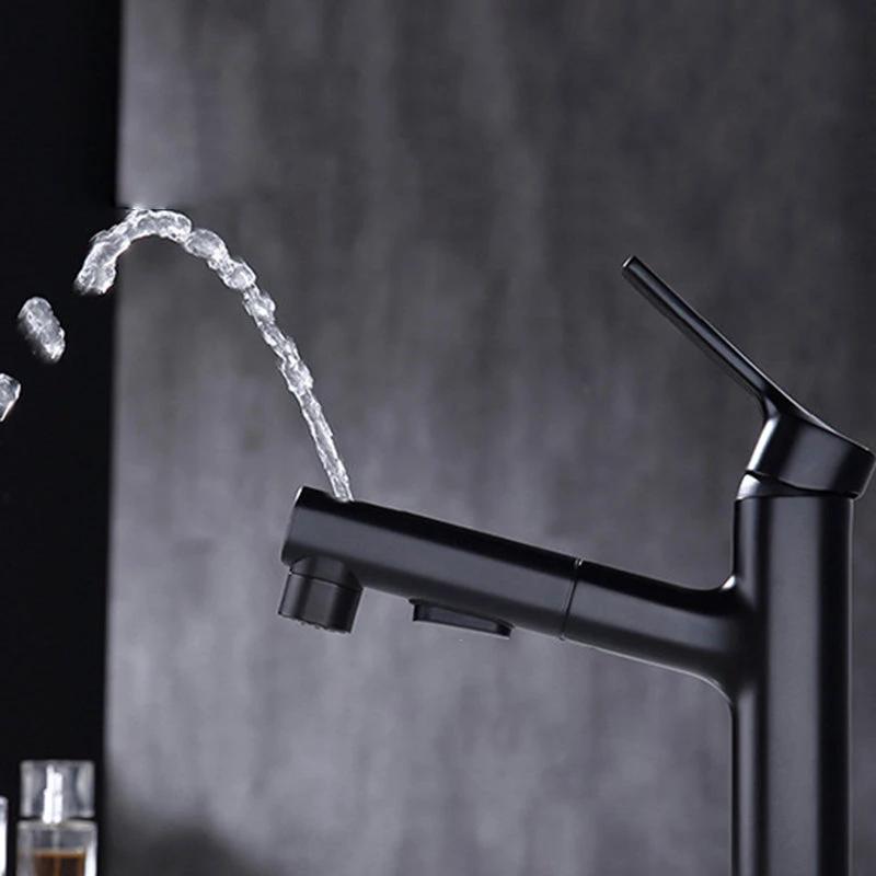 Round Vessel Sink Bathroom Faucet Simple Style Faucet with Brass Material by BowLift