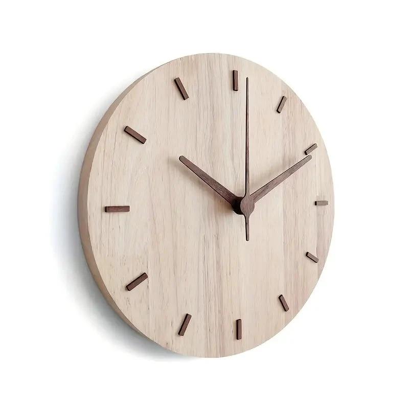 Minimalist aesthetic wall clock made of wood Bowlift by Bowlift