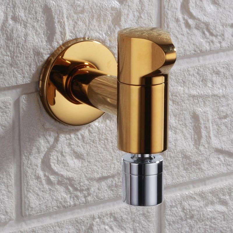 Contemporary Wall-Mounted Bathroom Faucet Knob Handle Solid Brass Round Faucet by BowLift