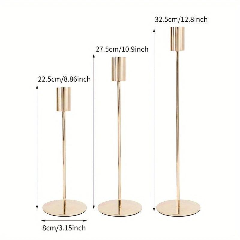 ElegantGleam | 3-piece metal candle holder set for the table Bowlift by Bowlift