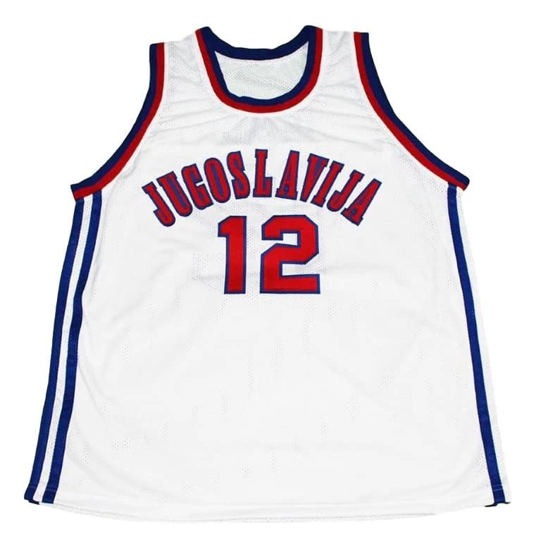 Vlade Divac Jersey #12 Jugoslavija Yugoslavia New Basketball White by My store basketball