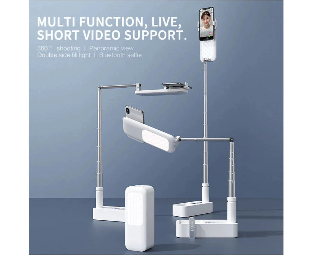 Adjustable 3ft Phone Stand with 360° Rotation, Built-in Light and Wireless Remote - perfect videography, vlogging or live stream Bowlift by Bowlift