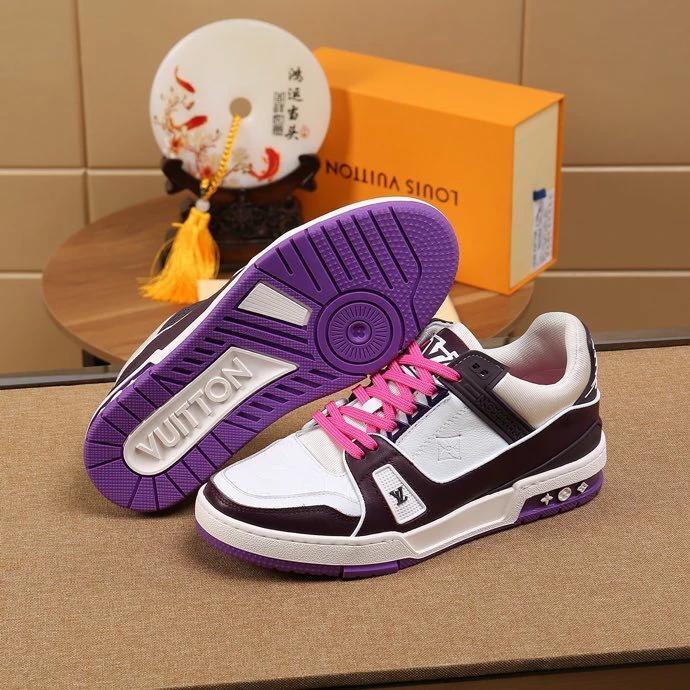 Luxury Virgil Trainer Sneakers Shoes Signature White Purple Monogram by Air Jordan