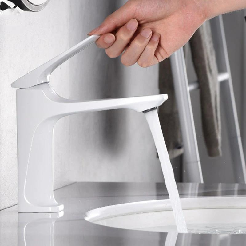 Modern Vessel Sink Faucet Copper Lever Handle Low Arc Vessel Faucet for the Bathroom by BowLift