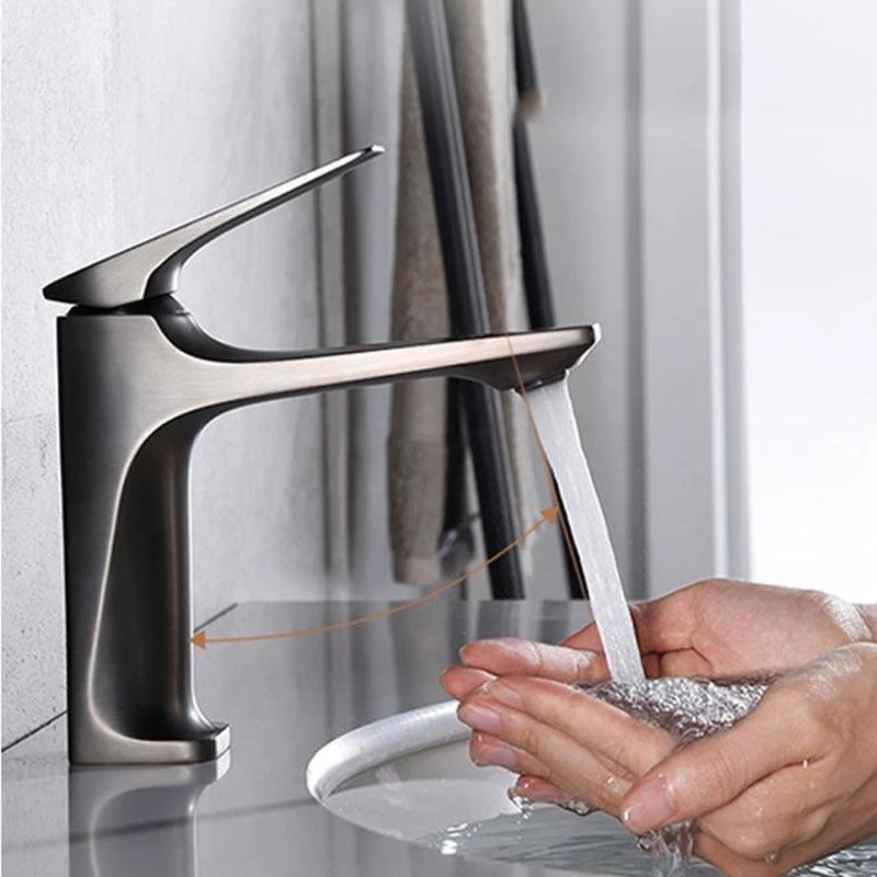 Modern Vessel Sink Faucet Copper Lever Handle Low Arc Vessel Faucet for the Bathroom by BowLift