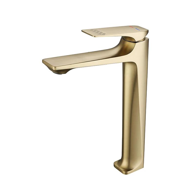 Modern Vessel Sink Faucet Copper Lever Handle Low Arc Vessel Faucet for the Bathroom by BowLift
