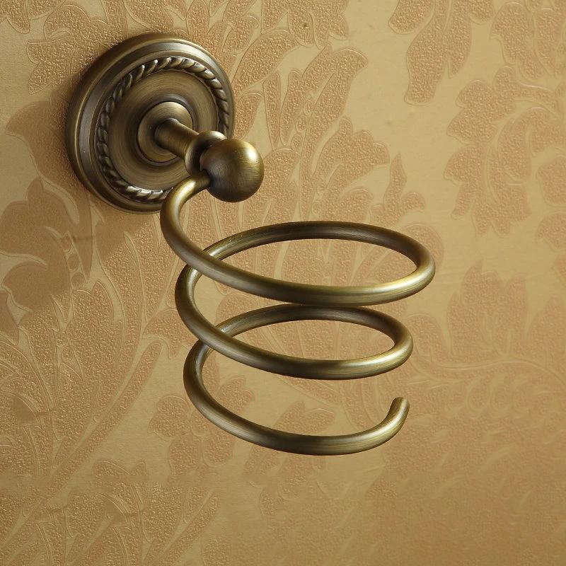 Worn Brass Traditional Bathroom Set with Bath Shelf/Paper Holder & Towel Bar by BowLift