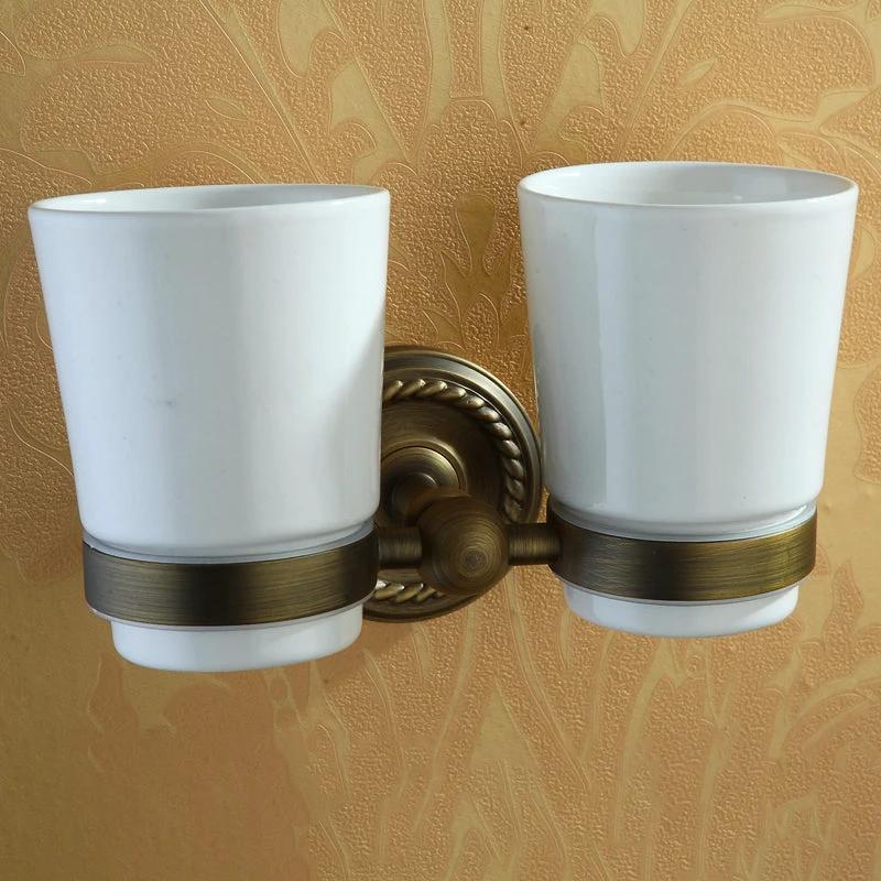 Worn Brass Traditional Bathroom Set with Bath Shelf/Paper Holder & Towel Bar by BowLift