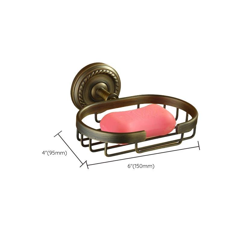 Worn Brass Traditional Bathroom Set with Bath Shelf/Paper Holder & Towel Bar by BowLift