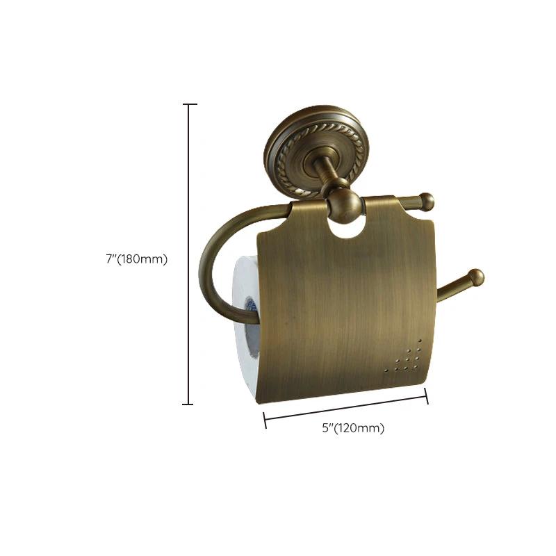 Worn Brass Traditional Bathroom Set with Bath Shelf/Paper Holder & Towel Bar by BowLift