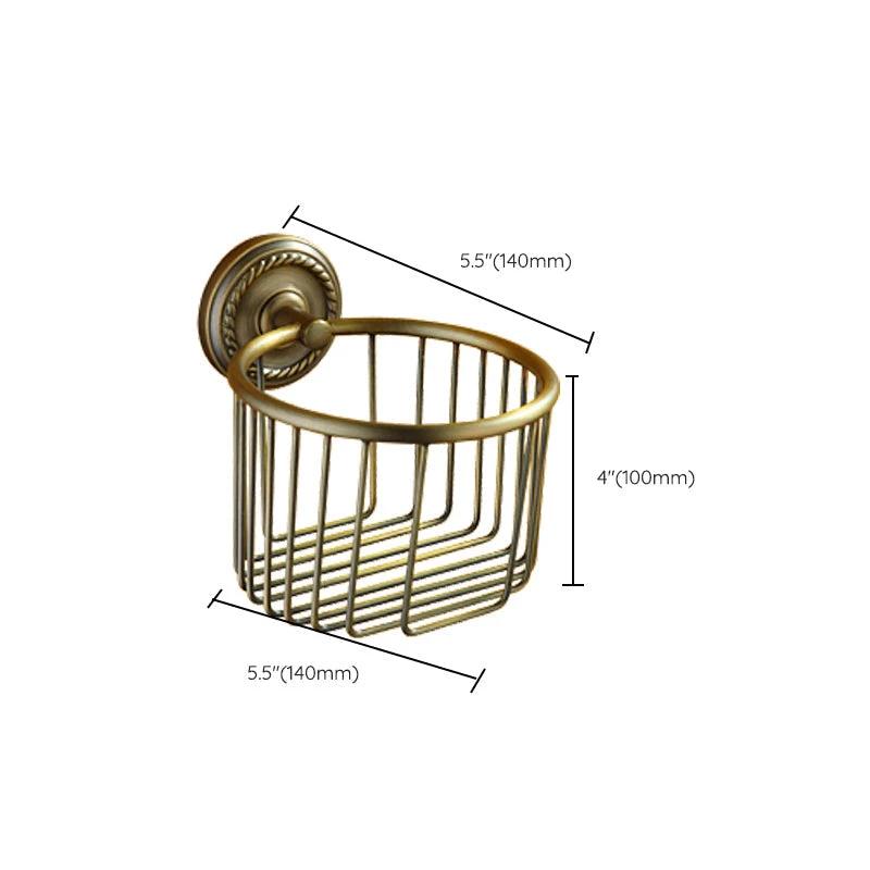Worn Brass Traditional Bathroom Set with Bath Shelf/Paper Holder & Towel Bar by BowLift