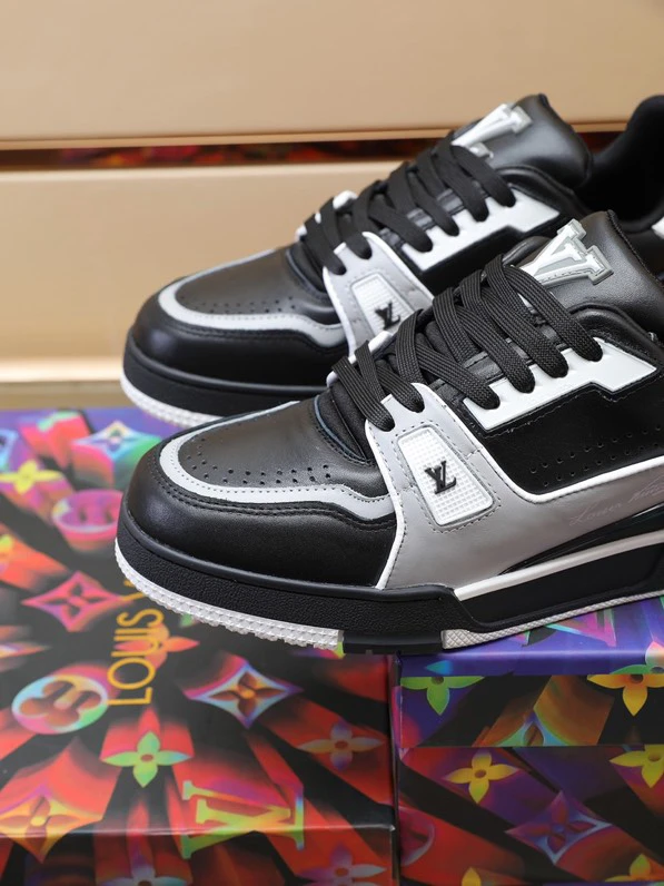 Luxury Virgil Trainer Sneakers Shoes #54 Signature Black Grey Monogram by Air Jordan