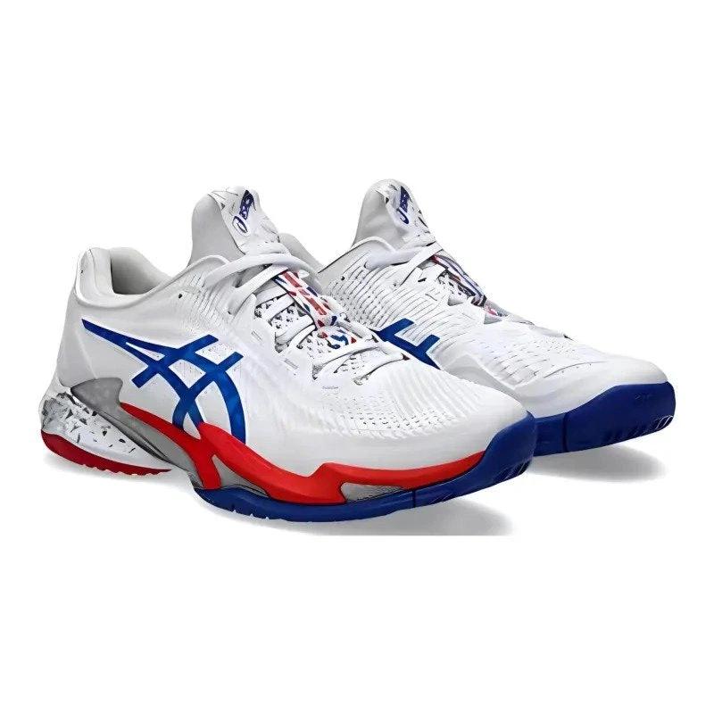 Asics Court Ff 3 Novak White Blue Red 1041A480 100 by Air Jordan