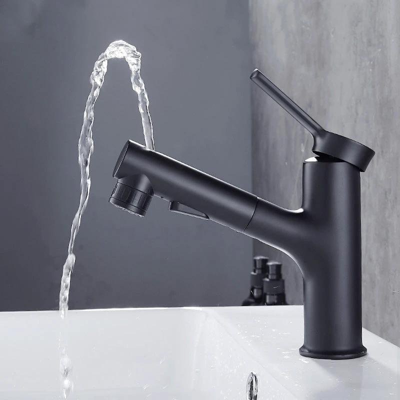 Contemporary sink faucet pull-out basin tap with lever handle by BowLift