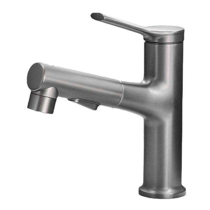 Contemporary sink faucet pull-out basin tap with lever handle by BowLift