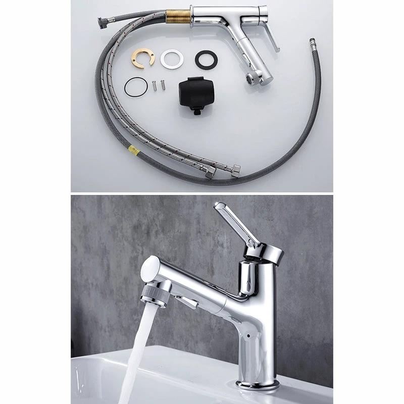 Contemporary sink faucet pull-out basin tap with lever handle by BowLift