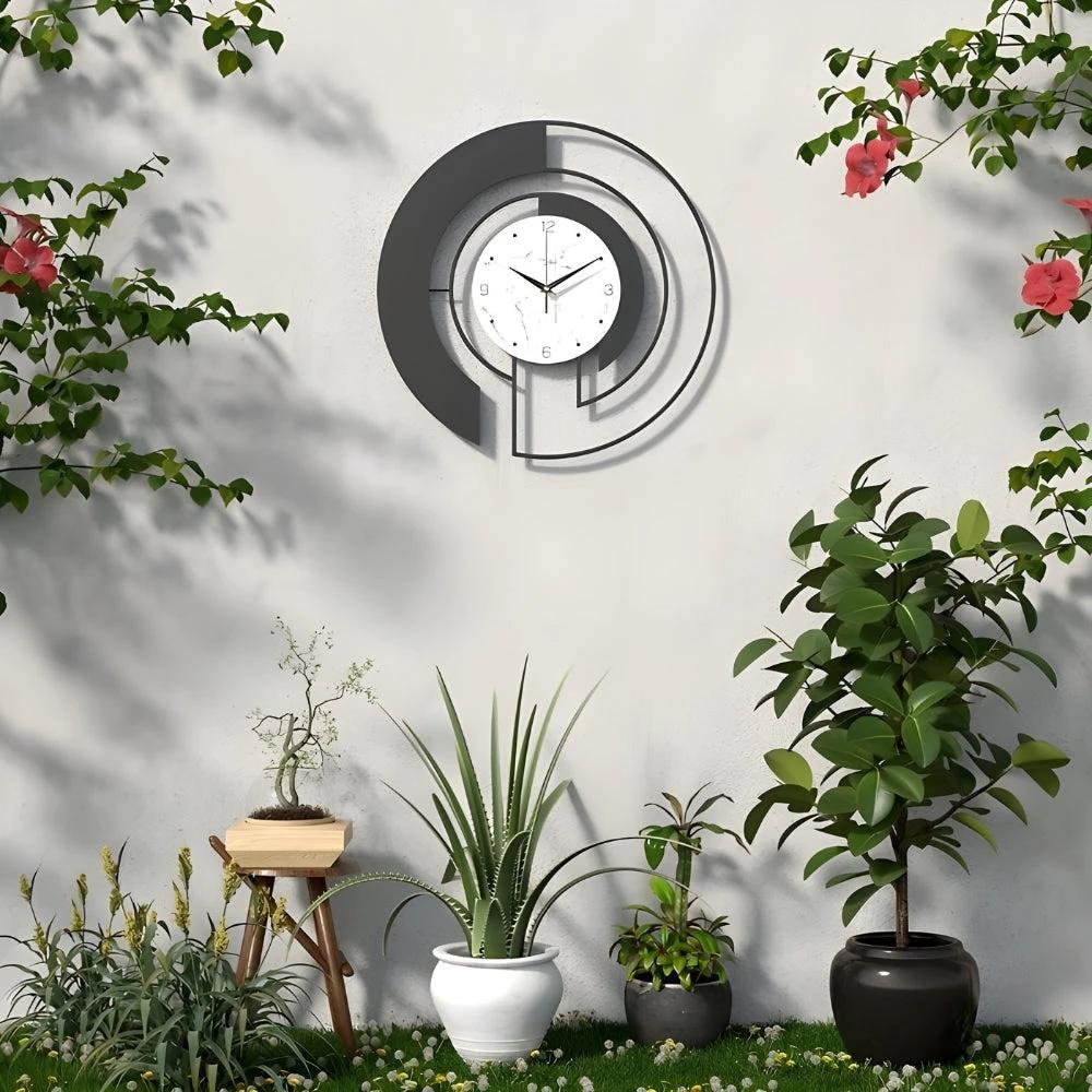 Quiet geometric wall clock with peaceful run for tranquil spaces Bowlift by Bowlift