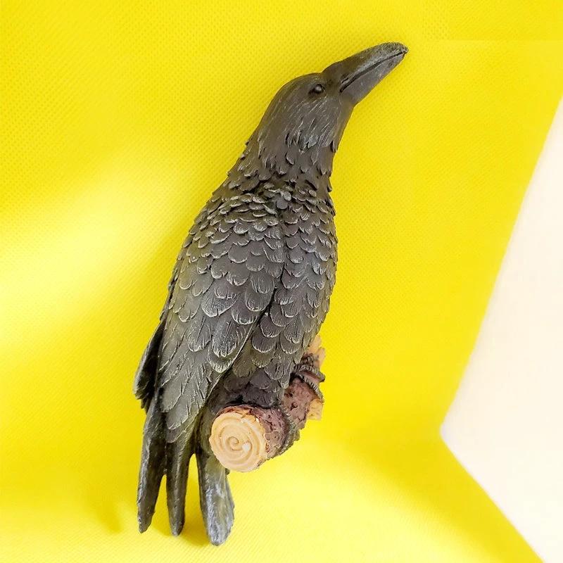 Noctura Realistic Decorative Raven – Atmospheric Decoration for Home & Garden Bowlift by Bowlift
